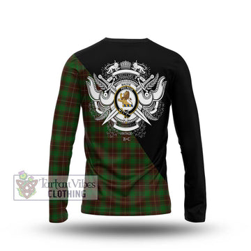 MacFie Hunting Tartan Long Sleeve T-Shirt with Family Crest and Military Logo Style