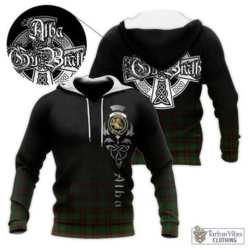 MacFie Hunting Tartan Knitted Hoodie Featuring Alba Gu Brath Family Crest Celtic Inspired