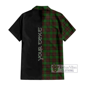 MacFie Hunting Tartan Short Sleeve Button Shirt with Family Crest and Half Of Me Style