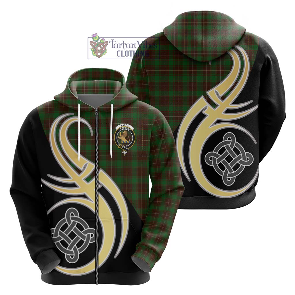 Tartan Vibes Clothing MacFie Hunting Tartan Hoodie with Family Crest and Celtic Symbol Style