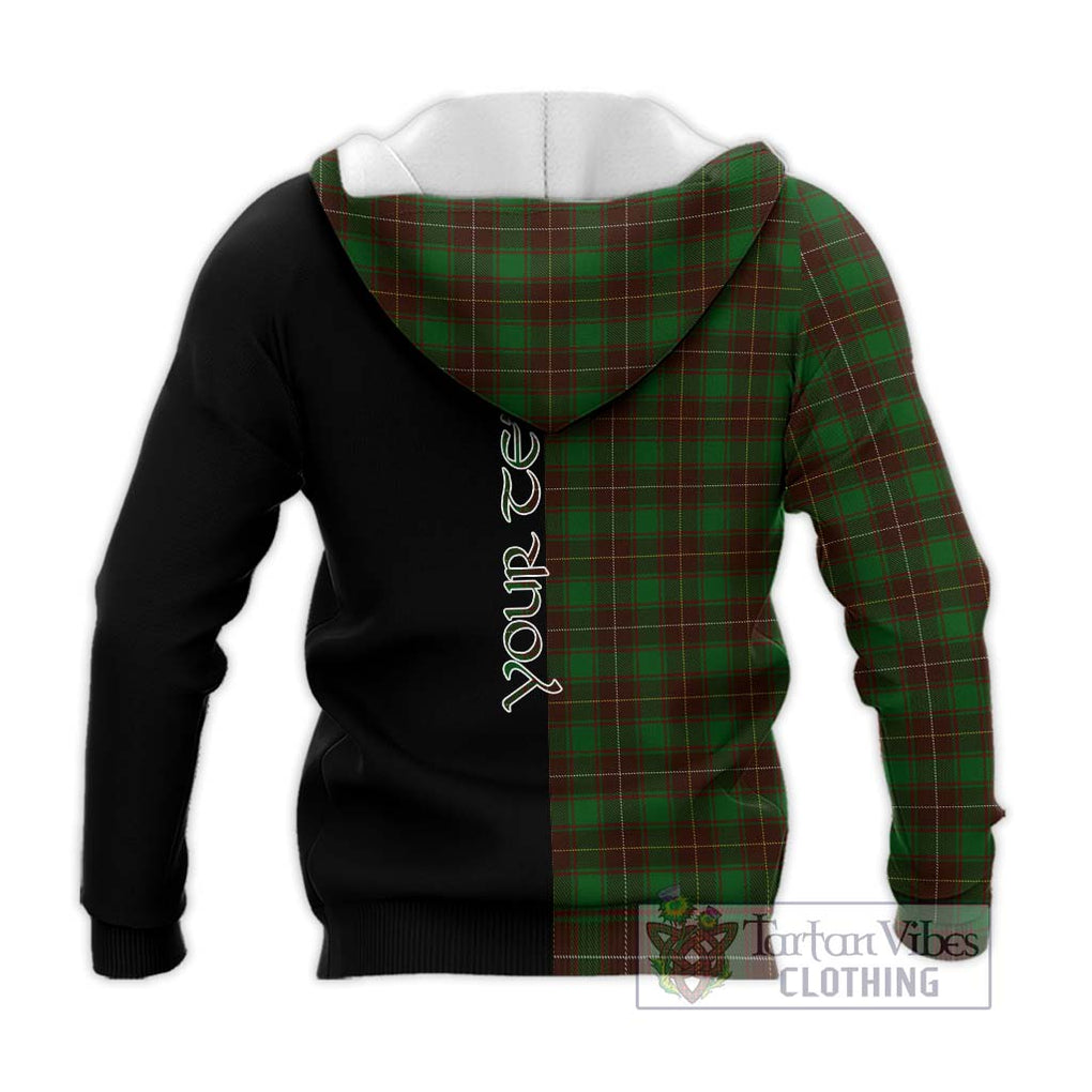 MacFie Hunting Tartan Knitted Hoodie with Family Crest and Half Of Me Style - Tartanvibesclothing Shop