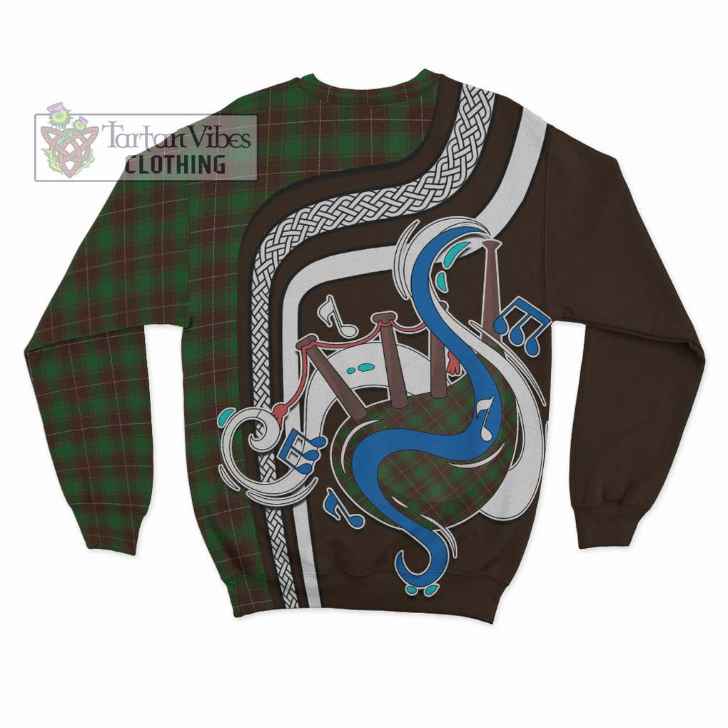 Tartan Vibes Clothing MacFie Hunting Tartan Sweatshirt with Epic Bagpipe Style