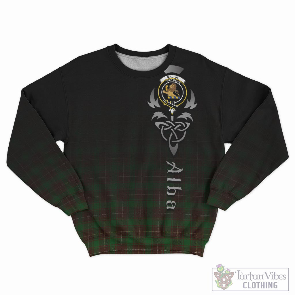 Tartan Vibes Clothing MacFie Hunting Tartan Sweatshirt Featuring Alba Gu Brath Family Crest Celtic Inspired