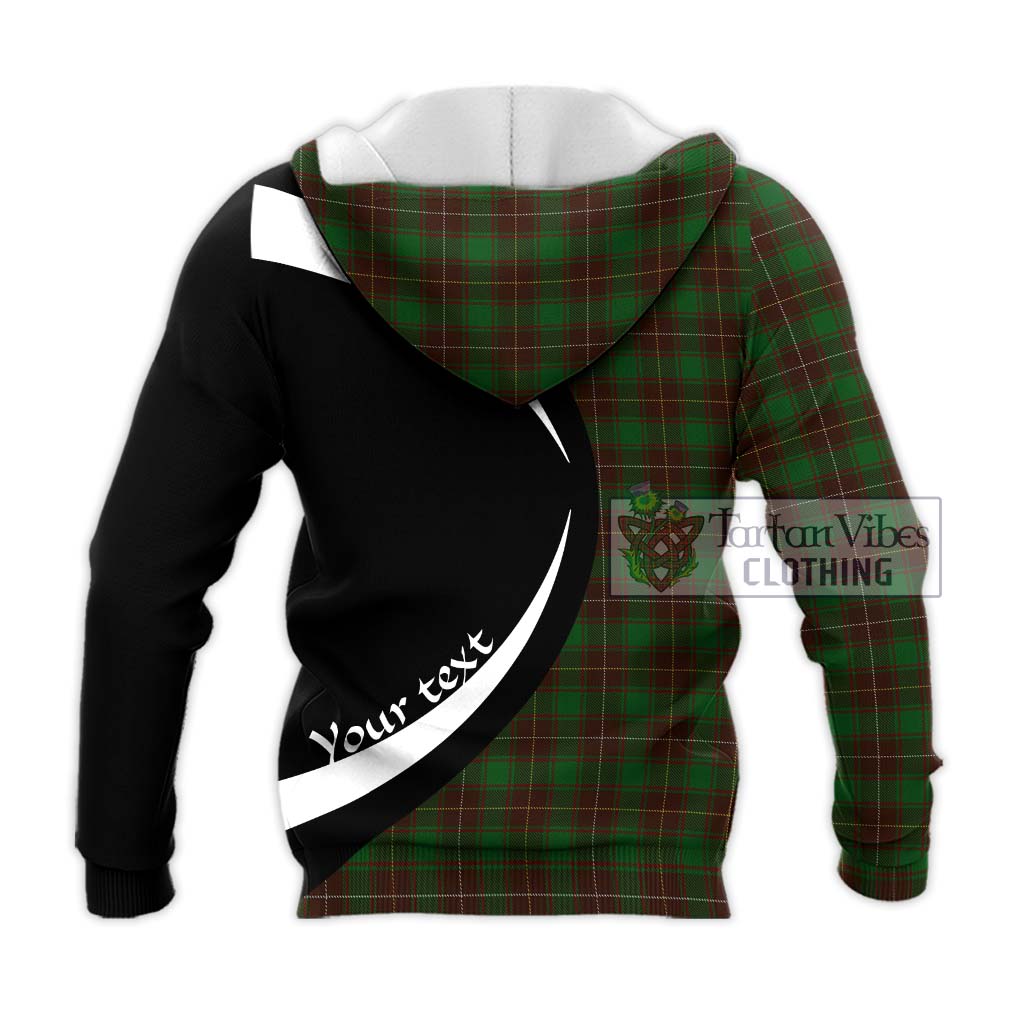 MacFie Hunting Tartan Knitted Hoodie with Family Crest Circle Style - Tartan Vibes Clothing