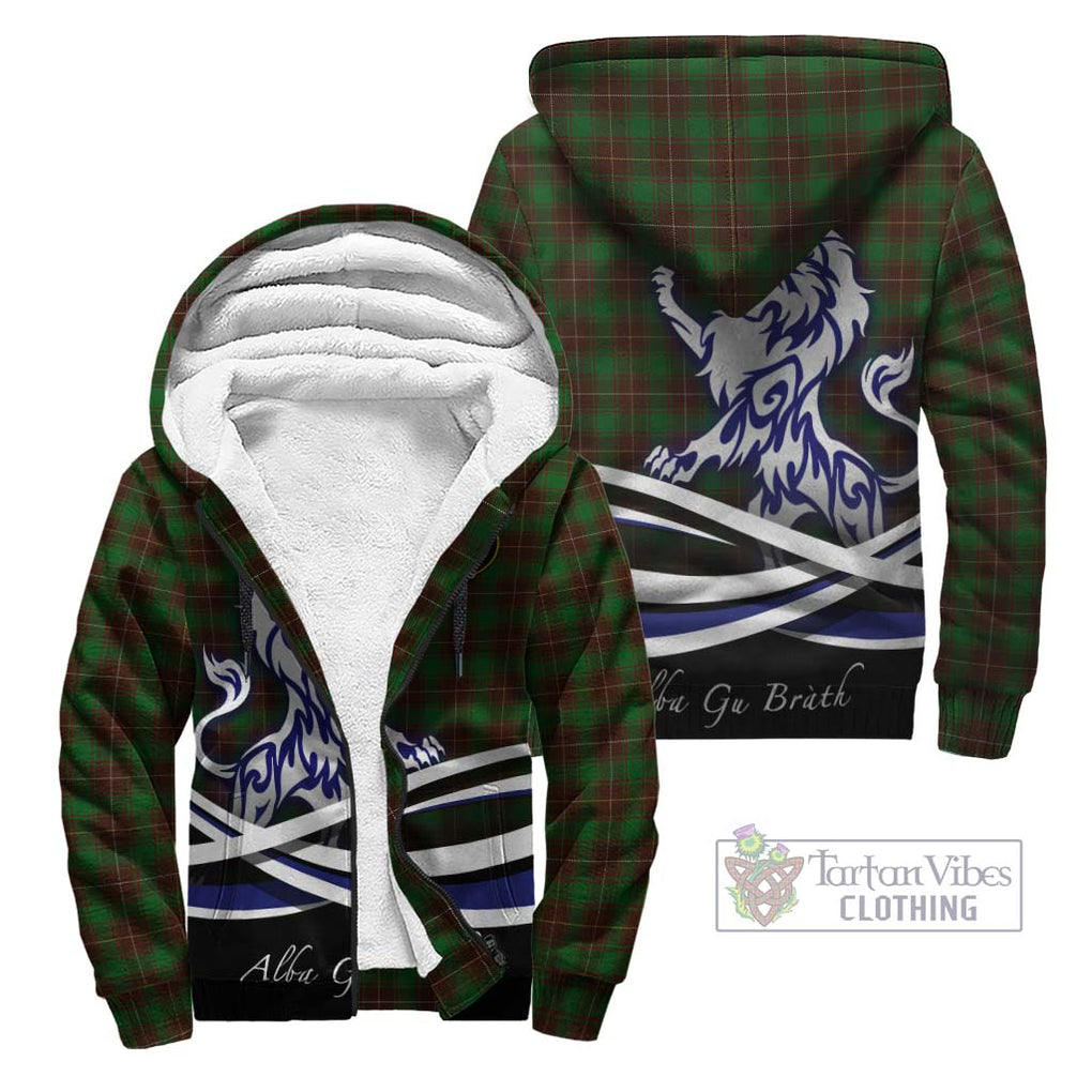 MacFie Hunting Tartan Sherpa Hoodie with Alba Gu Brath Regal Lion Emblem Unisex - Tartanvibesclothing Shop