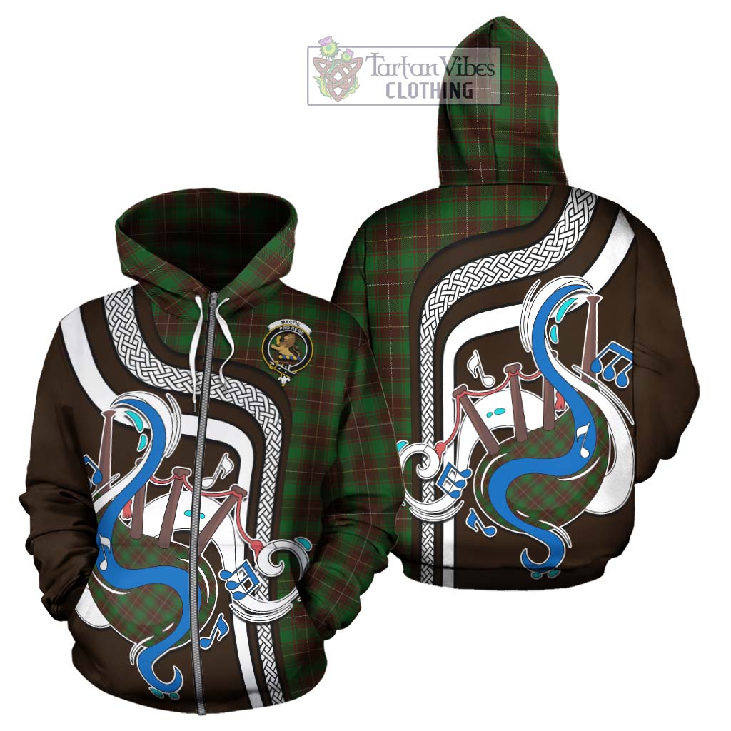 Tartan Vibes Clothing MacFie Hunting Tartan Hoodie with Epic Bagpipe Style