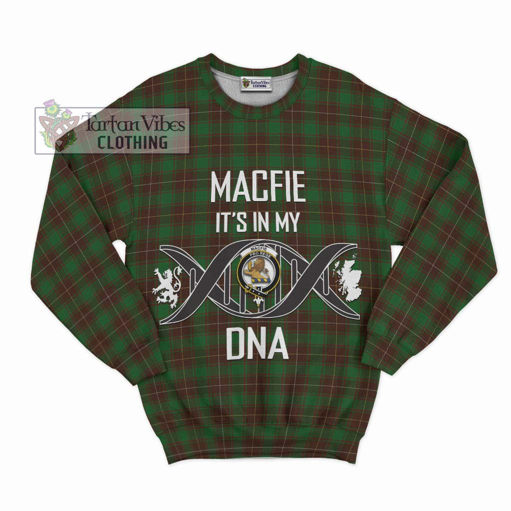 MacFie Hunting Tartan Sweatshirt with Family Crest DNA In Me Style - Tartanvibesclothing Shop