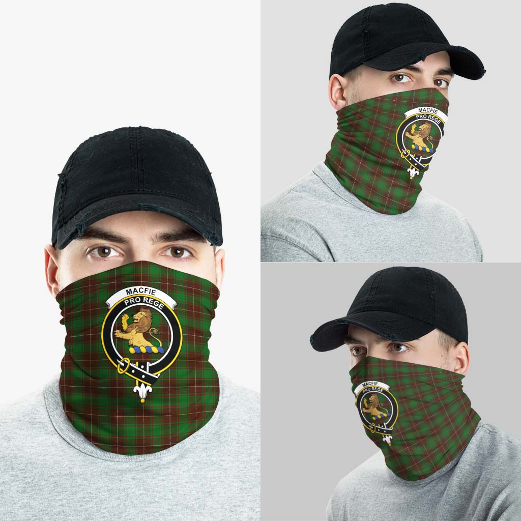 MacFie Hunting Tartan Neck Gaiters, Tartan Bandanas, Tartan Head Band with Family Crest