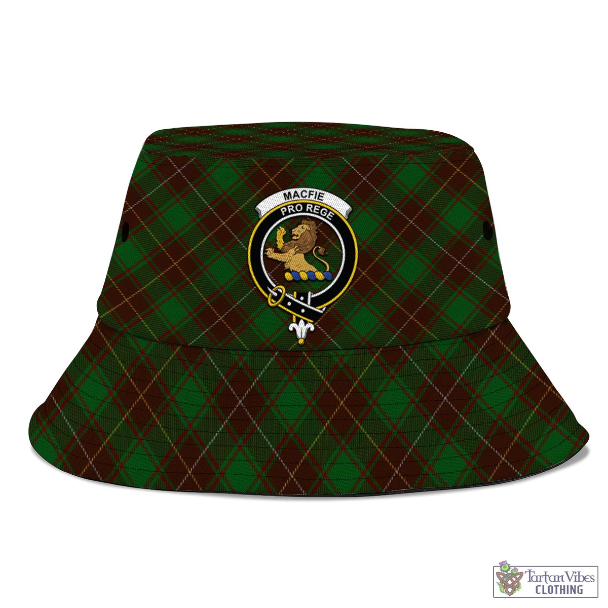 Tartan Vibes Clothing MacFie Hunting Tartan Bucket Hat with Family Crest