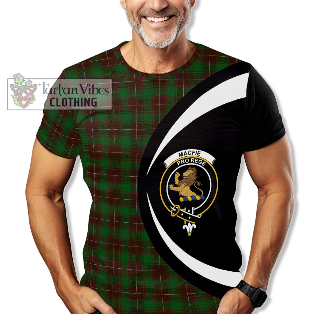 Tartan Vibes Clothing MacFie Hunting Tartan T-Shirt with Family Crest Circle Style