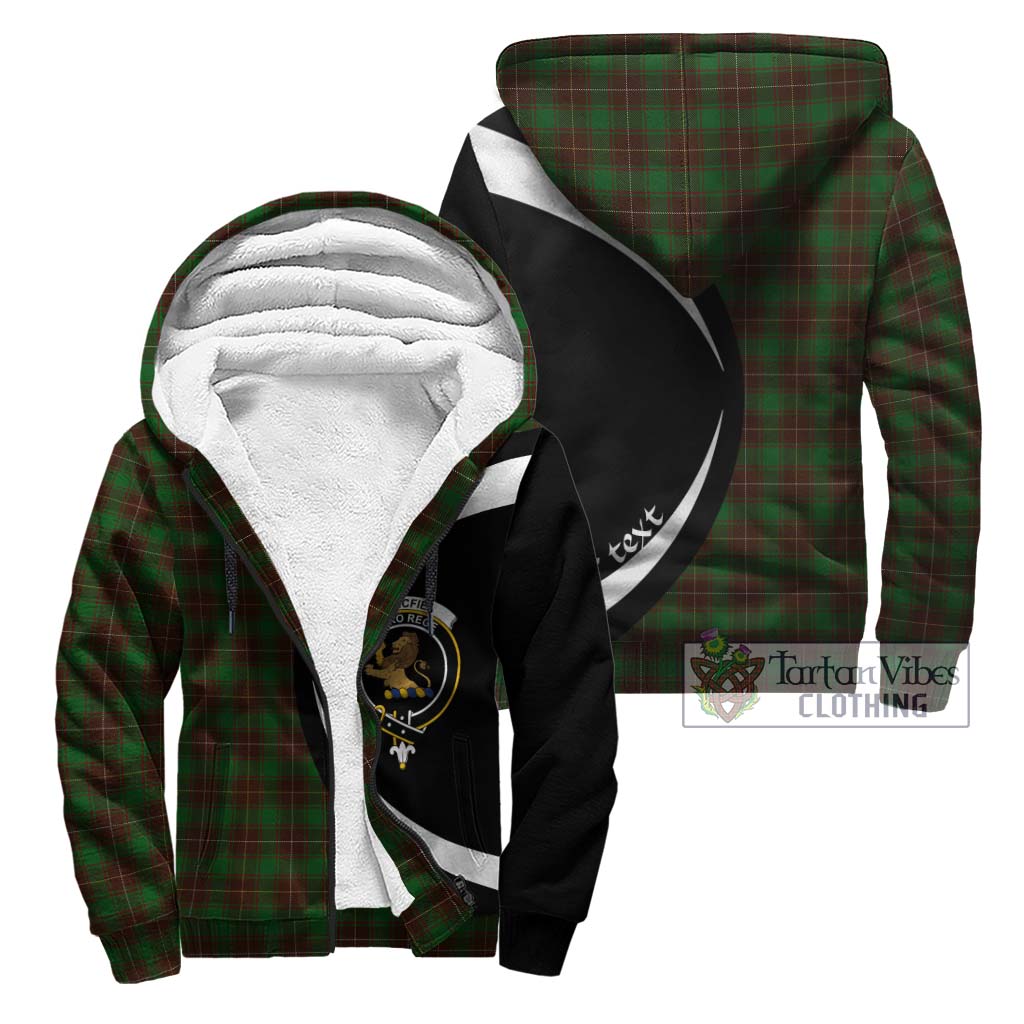 MacFie Hunting Tartan Sherpa Hoodie with Family Crest Circle Style Unisex - Tartan Vibes Clothing