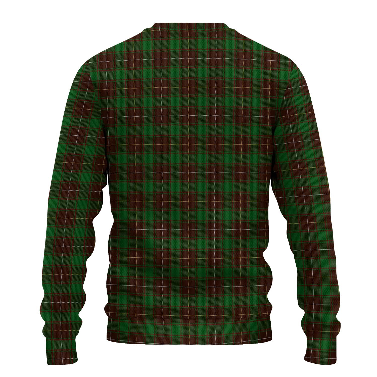 MacFie Hunting Tartan Knitted Sweater with Family Crest - Tartanvibesclothing