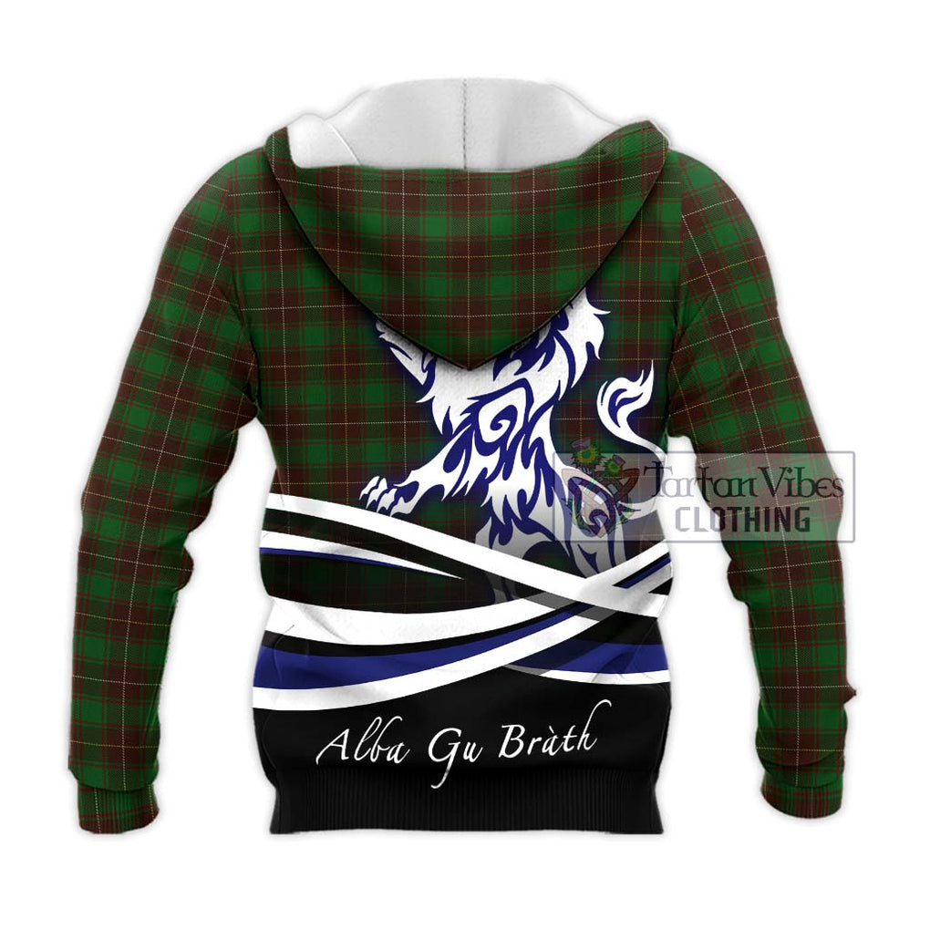 MacFie Hunting Tartan Knitted Hoodie with Alba Gu Brath Regal Lion Emblem - Tartanvibesclothing Shop