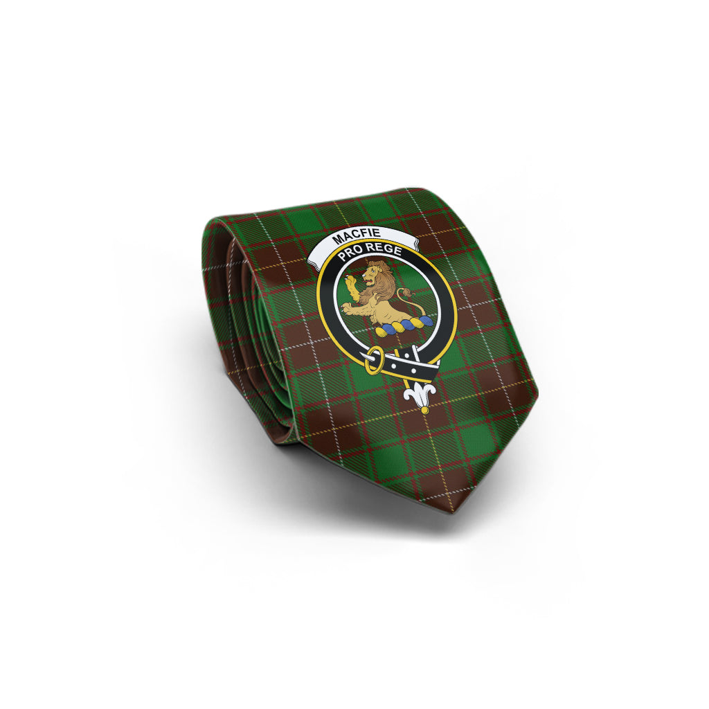 MacFie Hunting Tartan Classic Necktie with Family Crest - Tartan Vibes Clothing