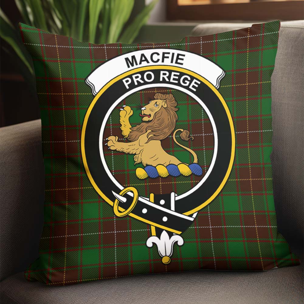 MacFie Hunting Tartan Pillow Cover with Family Crest - Tartanvibesclothing