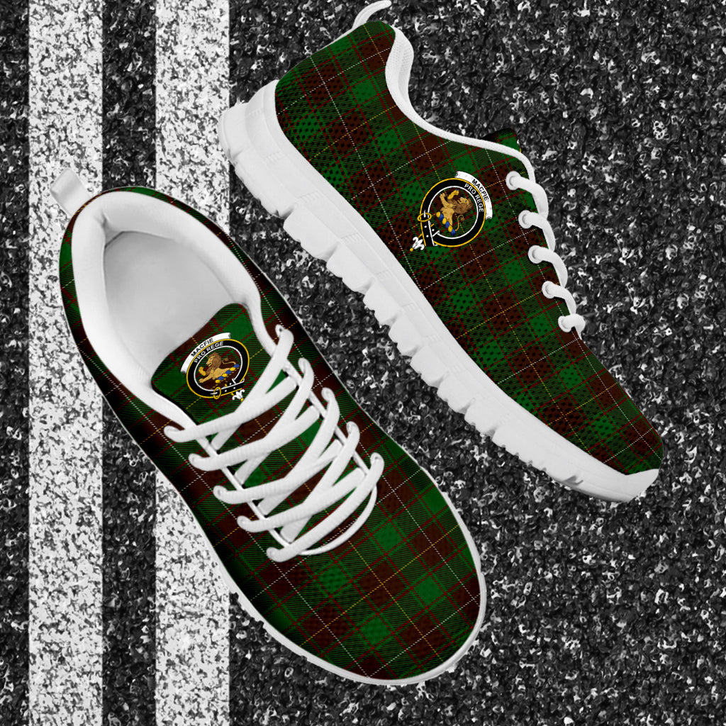 MacFie Hunting Tartan Sneakers with Family Crest - Tartan Vibes Clothing