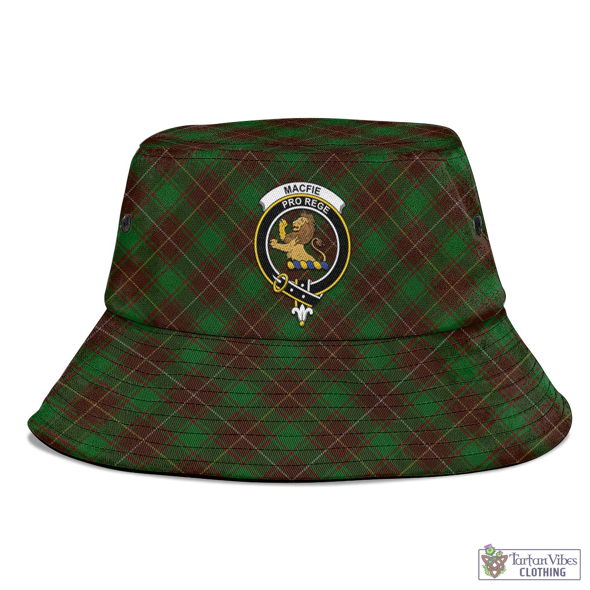 Tartan Vibes Clothing MacFie Hunting Tartan Bucket Hat with Family Crest