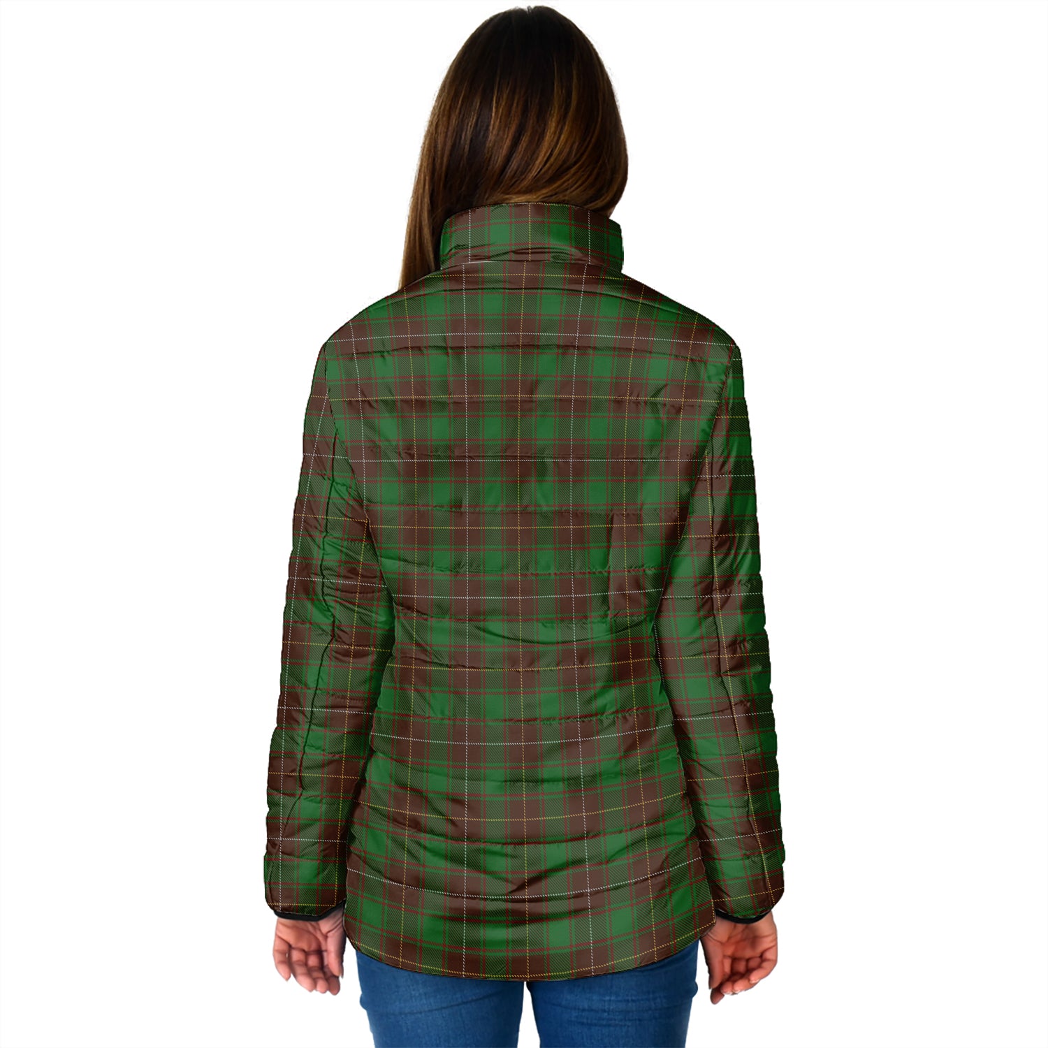 MacFie Hunting Tartan Padded Jacket with Family Crest - Tartan Vibes Clothing