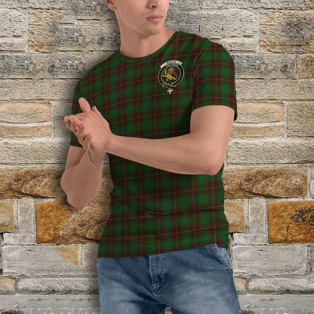 MacFie Hunting Tartan T-Shirt with Family Crest - Tartan Vibes Clothing