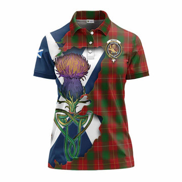MacFie (McFie) Tartan Family Crest Women's Polo Shirt Scottish Thistle Celtic Inspired Women - Tartan Vibes Clothing