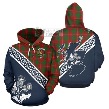 MacFie (McFie) Tartan Hoodie Featuring Thistle and Scotland Map