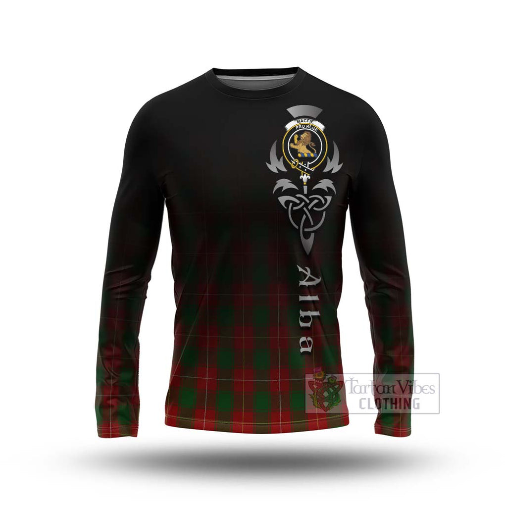 Tartan Vibes Clothing MacFie (McFie) Tartan Long Sleeve T-Shirt Featuring Alba Gu Brath Family Crest Celtic Inspired