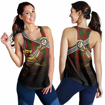 MacFie (McFie) Crest Tartan Women's Racerback Tanks with Golden Lion Emblem Celtic Style 4XL - Tartan Vibes Clothing