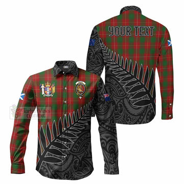 MacFie (McFie) Crest Tartan Long Sleeve Button Shirt with New Zealand Silver Fern Half Style