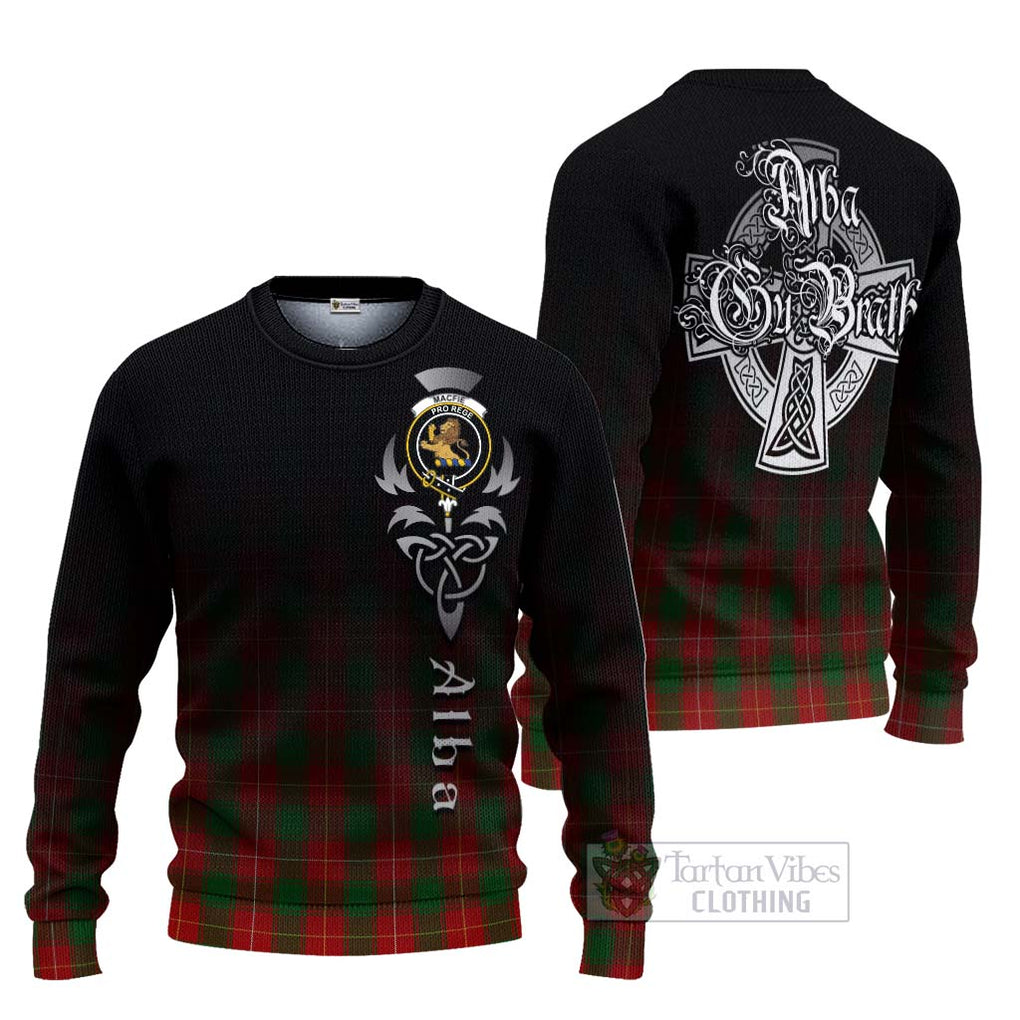 Tartan Vibes Clothing MacFie (McFie) Tartan Knitted Sweater Featuring Alba Gu Brath Family Crest Celtic Inspired