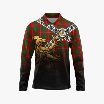 MacFie (McFie) Crest Tartan Long Sleeve Polo Shirt with Golden Lion Emblem Celtic Style Unisex - Tartan Vibes Clothing