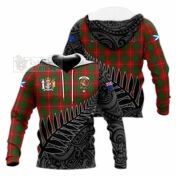 MacFie (McFie) Crest Tartan Knitted Hoodie with New Zealand Silver Fern Half Style