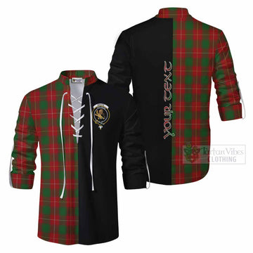 MacFie (McFie) Tartan Ghillie Kilt Shirt with Family Crest and Half Of Me Style