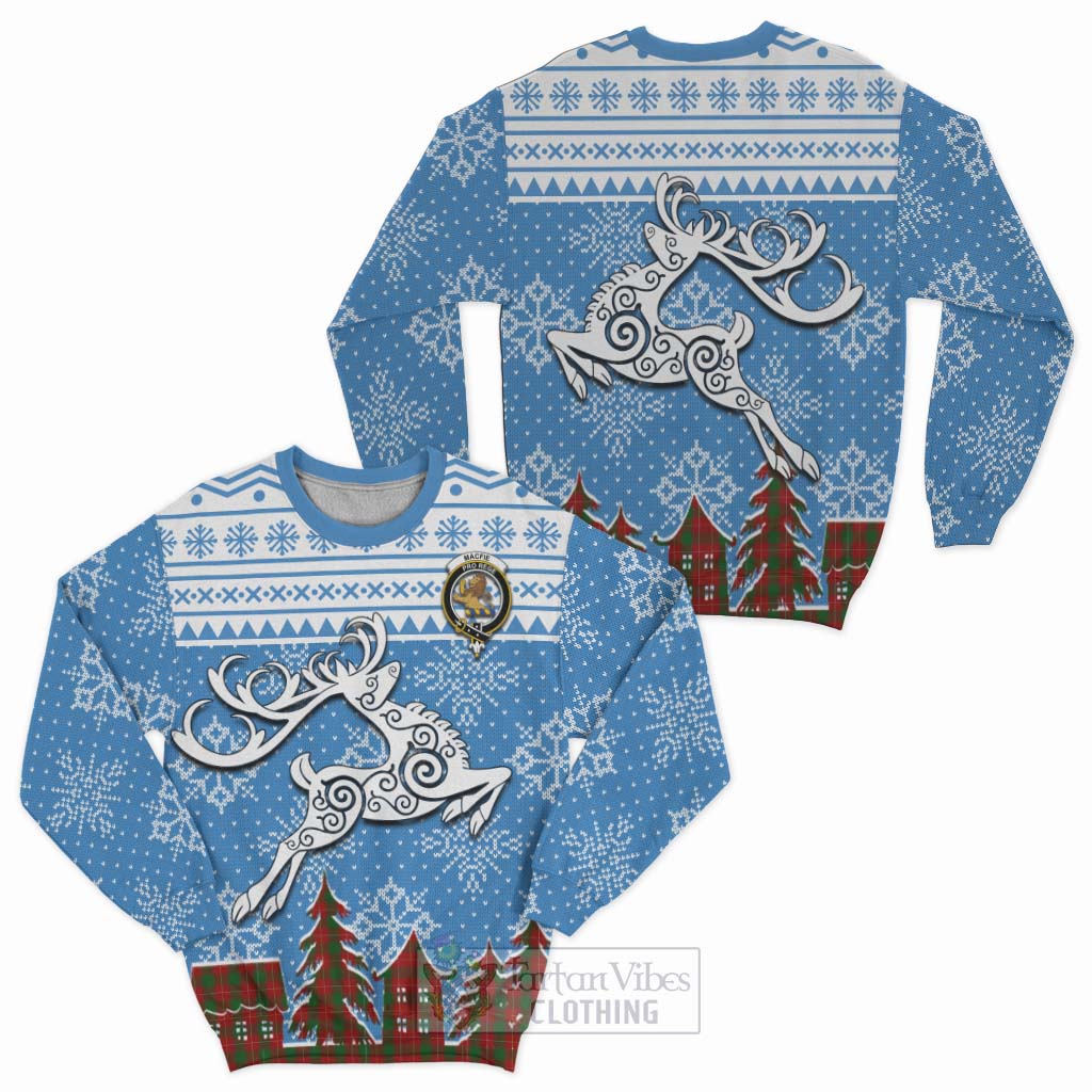 Tartan Vibes Clothing MacFie (McFie) Clan Christmas Sweatshirt Celtic Reindeer Style