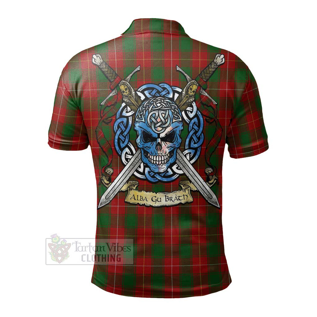 Tartan Vibes Clothing MacFie (McFie) Tartan Polo Shirt with Family Crest Celtic Skull Style