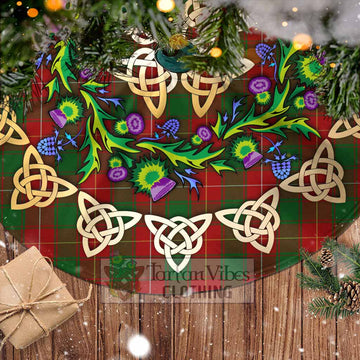 MacFie (McFie) Tartan Christmas Tree Skirt with Thistle Celtic Knot Style