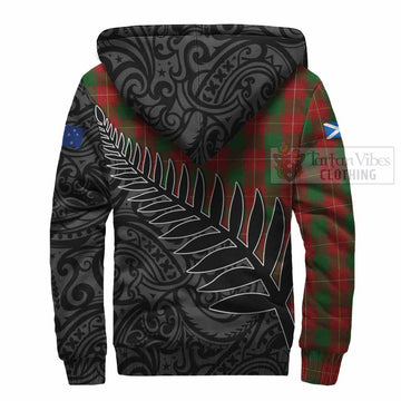 MacFie (McFie) Crest Tartan Sherpa Hoodie with New Zealand Silver Fern Half Style