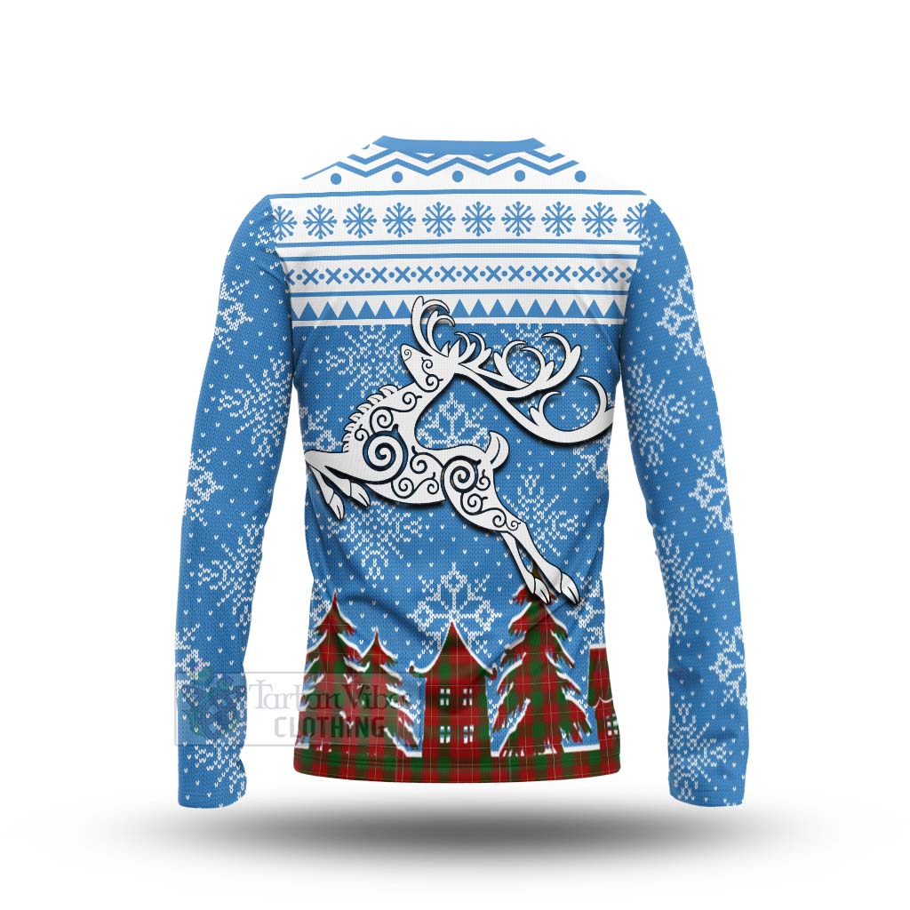 Tartan Vibes Clothing MacFie (McFie) Clan Christmas Long Sleeve T-Shirt Celtic Reindeer Style