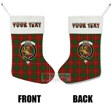 MacFie (McFie) Tartan Family Crest Christmas Stocking with Personalized Text