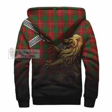 MacFie (McFie) Crest Tartan Sherpa Hoodie with Golden Lion Emblem Celtic Style - Tartan Vibes Clothing