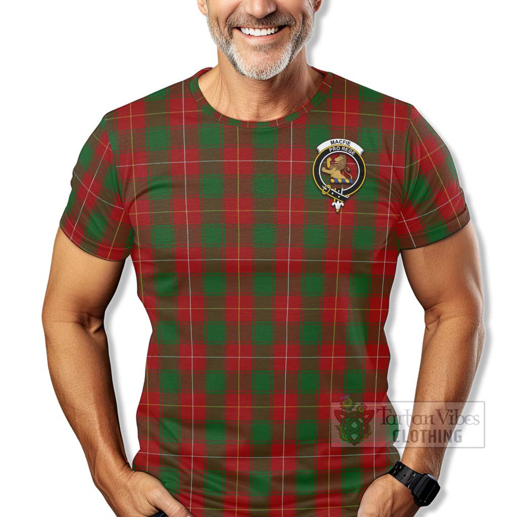 Tartan Vibes Clothing MacFie (McFie) Tartan T-Shirt with Family Crest Celtic Skull Style