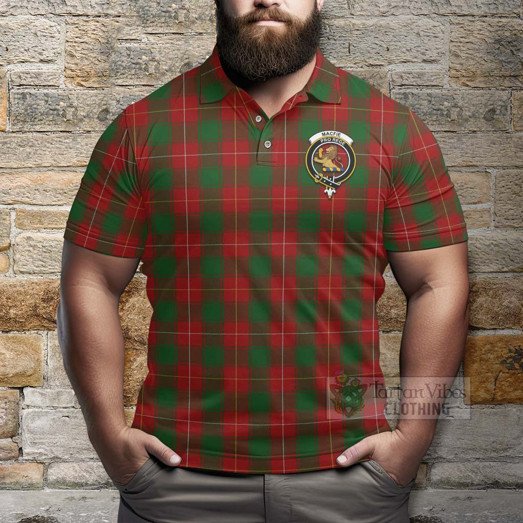 Tartan Vibes Clothing MacFie (McFie) Tartan Polo Shirt with Family Crest Celtic Skull Style