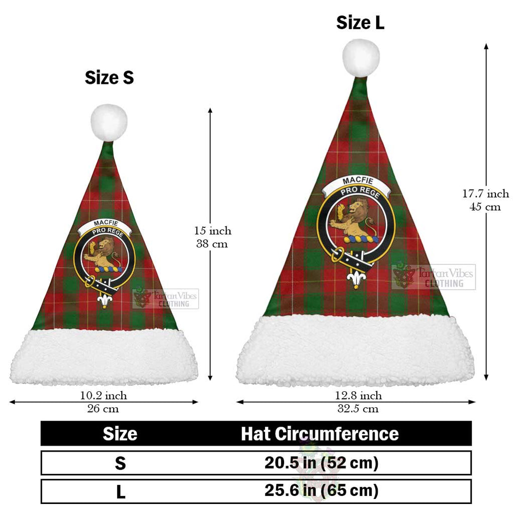 Tartan Vibes Clothing MacFie (McFie) Tartan Christmas Santa Hats with Family Crest