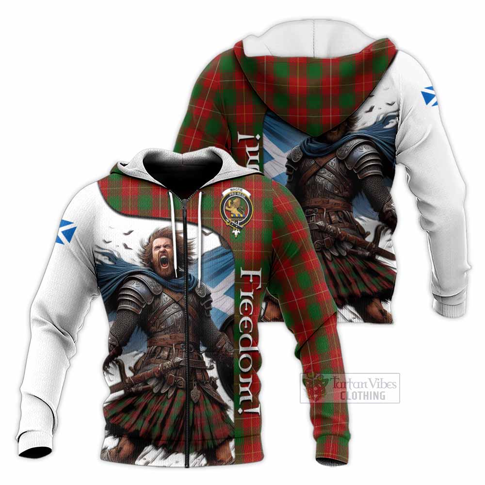 Tartan Vibes Clothing MacFie (McFie) Crest Tartan Knitted Hoodie Inspired by the Freedom of Scottish Warrior