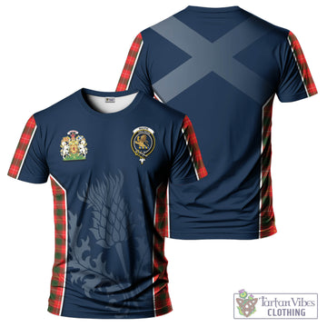 MacFie Modern Tartan T-Shirt with Family Crest and Scottish Thistle Vibes Sport Style