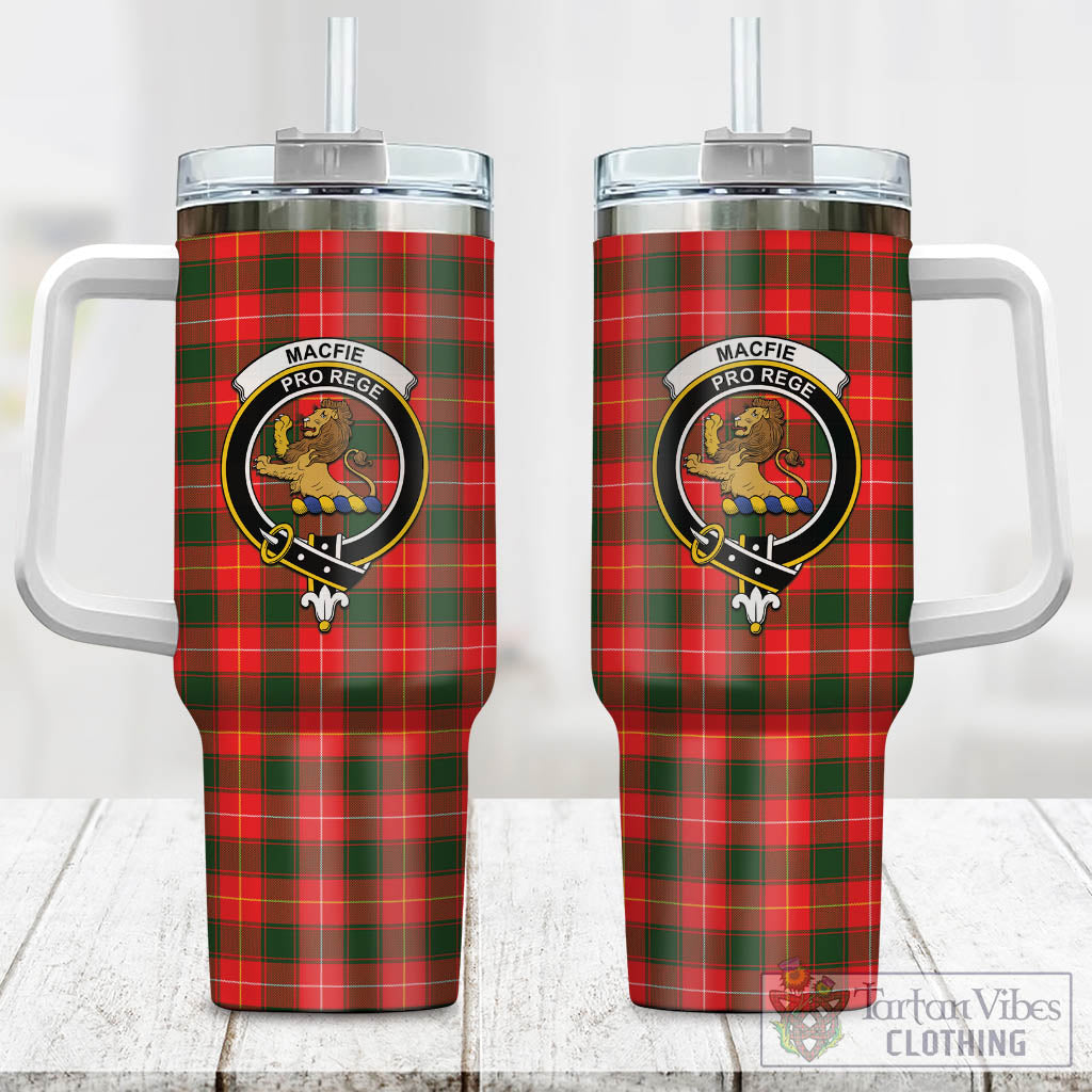 Tartan Vibes Clothing MacFie Modern Tartan and Family Crest Tumbler with Handle