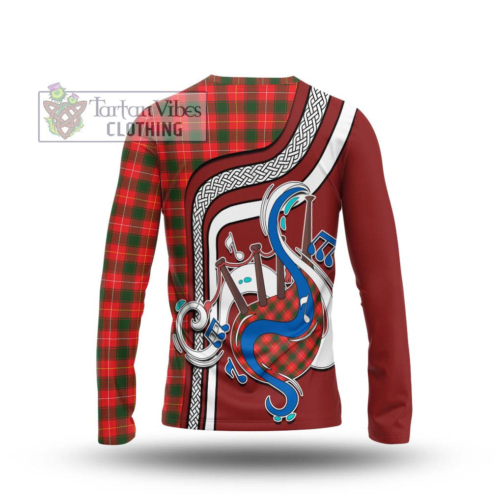 Tartan Vibes Clothing MacFie Modern Tartan Long Sleeve T-Shirt with Epic Bagpipe Style