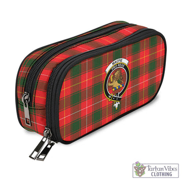 MacFie Modern Tartan Pen and Pencil Case with Family Crest