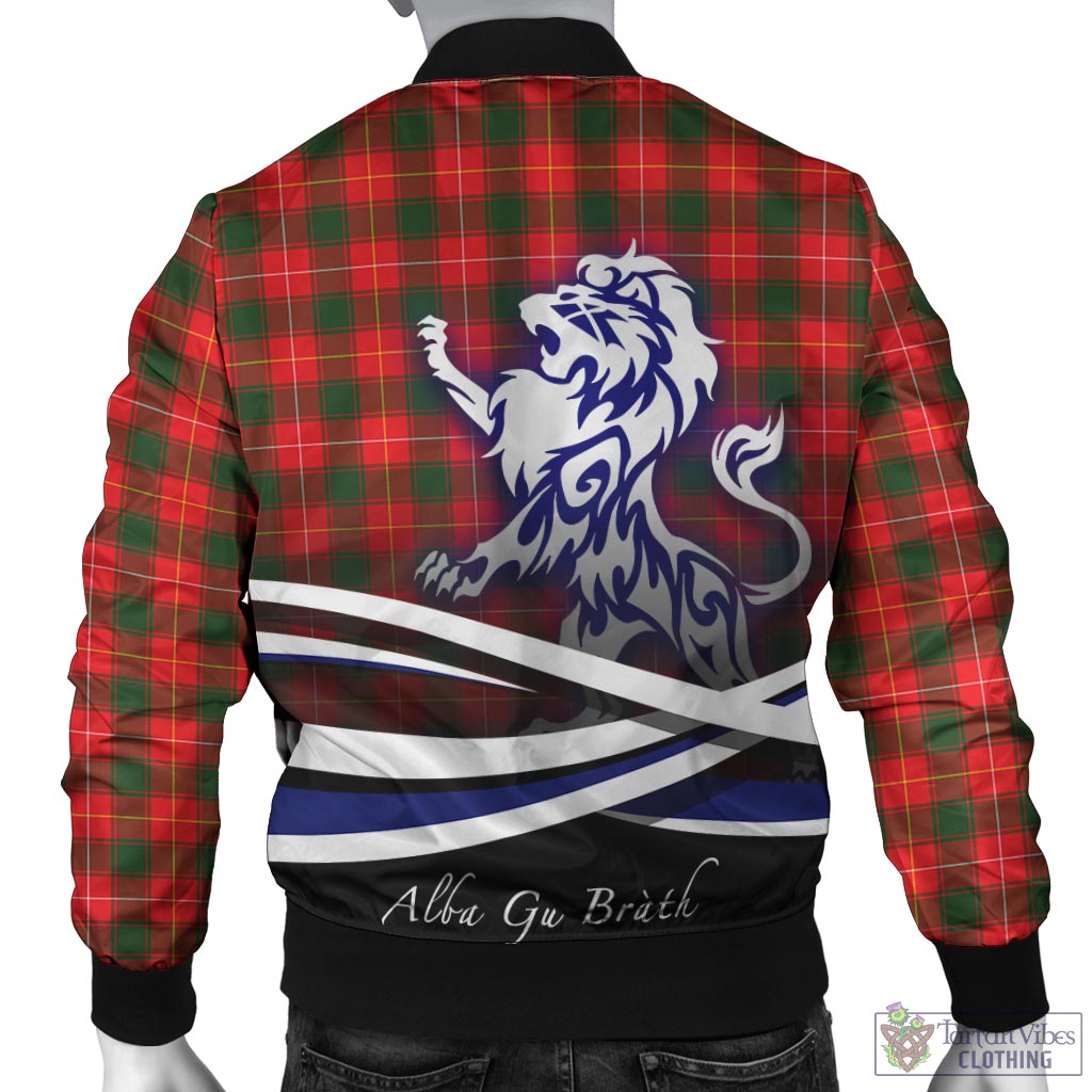 Tartan Vibes Clothing MacFie Modern Tartan Bomber Jacket with Alba Gu Brath Regal Lion Emblem