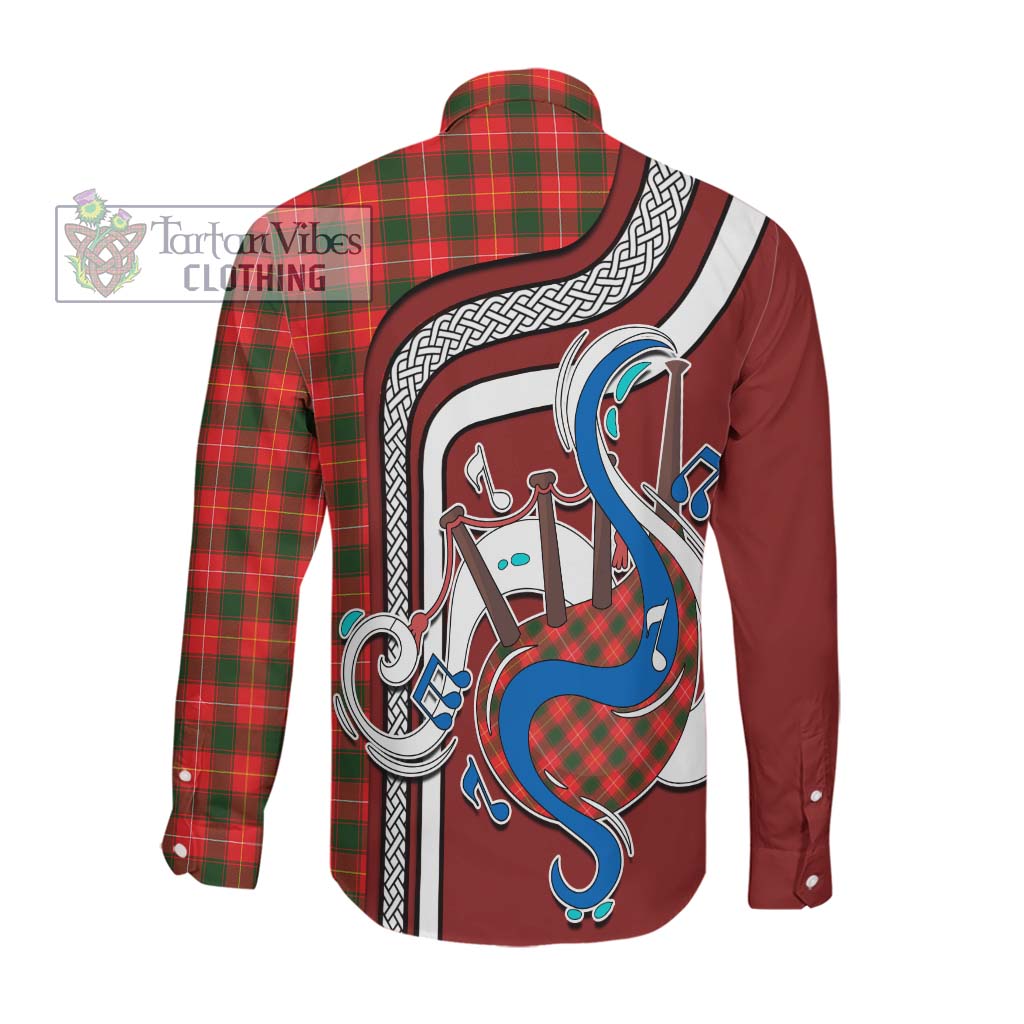 Tartan Vibes Clothing MacFie Modern Tartan Long Sleeve Button Shirt with Epic Bagpipe Style