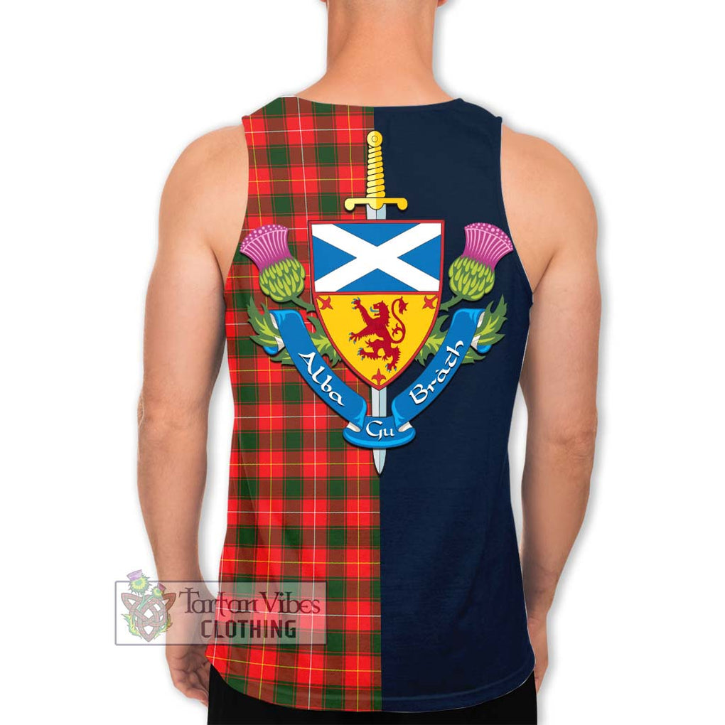 Tartan Vibes Clothing MacFie Modern Tartan Men's Tank Top with Scottish Lion Royal Arm Half Style